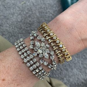 Vintage Rhinestone Bracelet SET